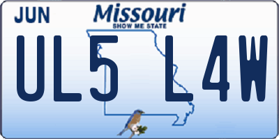 MO license plate UL5L4W