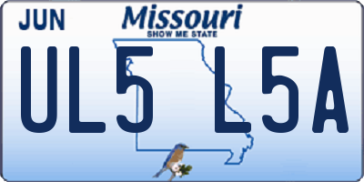 MO license plate UL5L5A