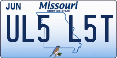 MO license plate UL5L5T