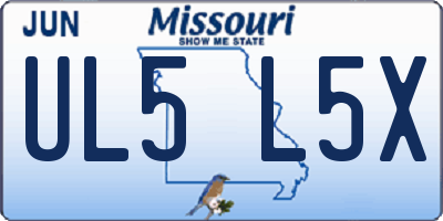MO license plate UL5L5X