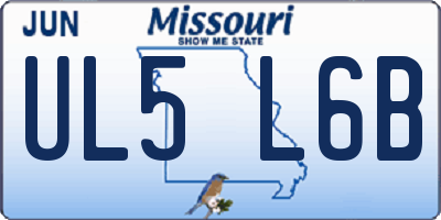 MO license plate UL5L6B