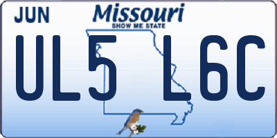MO license plate UL5L6C