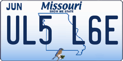 MO license plate UL5L6E
