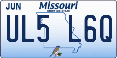 MO license plate UL5L6Q