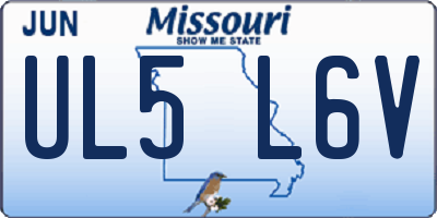 MO license plate UL5L6V