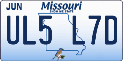MO license plate UL5L7D