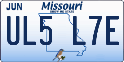 MO license plate UL5L7E