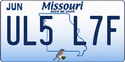 MO license plate UL5L7F