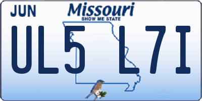 MO license plate UL5L7I