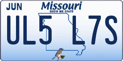 MO license plate UL5L7S
