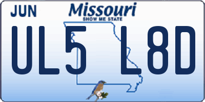MO license plate UL5L8D