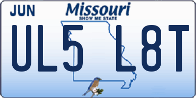 MO license plate UL5L8T