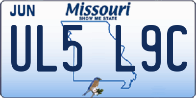 MO license plate UL5L9C