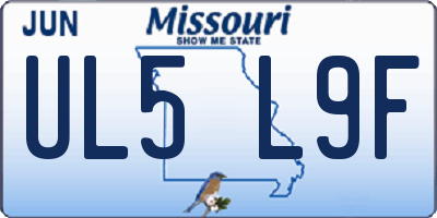MO license plate UL5L9F