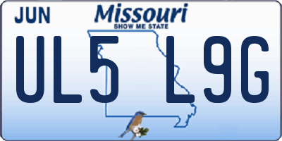 MO license plate UL5L9G