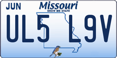 MO license plate UL5L9V