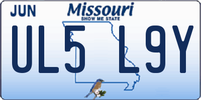 MO license plate UL5L9Y