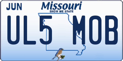 MO license plate UL5M0B