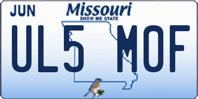 MO license plate UL5M0F