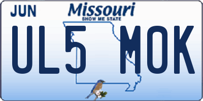 MO license plate UL5M0K