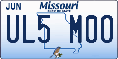 MO license plate UL5M0O