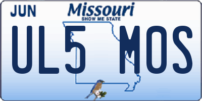 MO license plate UL5M0S