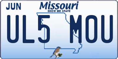 MO license plate UL5M0U