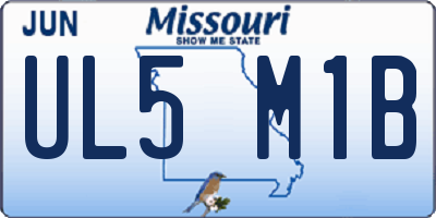MO license plate UL5M1B
