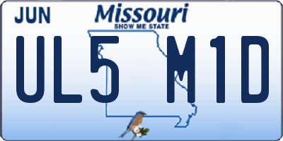 MO license plate UL5M1D
