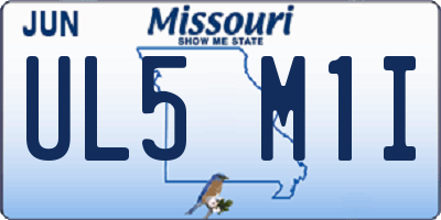 MO license plate UL5M1I
