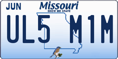 MO license plate UL5M1M