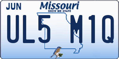 MO license plate UL5M1Q