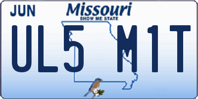 MO license plate UL5M1T