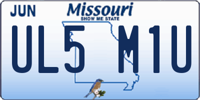 MO license plate UL5M1U