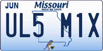 MO license plate UL5M1X