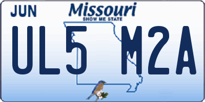 MO license plate UL5M2A