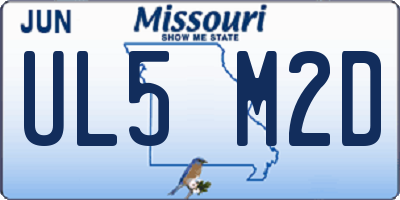 MO license plate UL5M2D