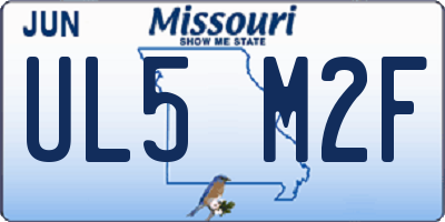 MO license plate UL5M2F