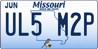 MO license plate UL5M2P