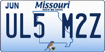 MO license plate UL5M2Z