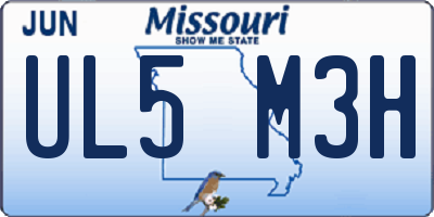 MO license plate UL5M3H