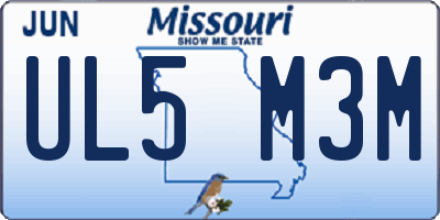 MO license plate UL5M3M