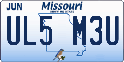 MO license plate UL5M3U