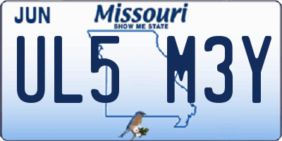 MO license plate UL5M3Y