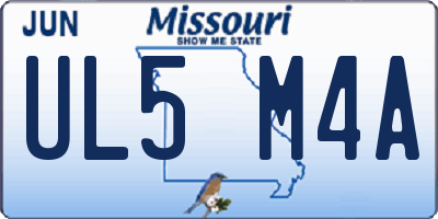 MO license plate UL5M4A