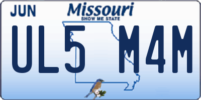 MO license plate UL5M4M
