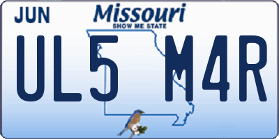 MO license plate UL5M4R