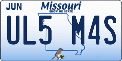 MO license plate UL5M4S