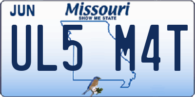 MO license plate UL5M4T
