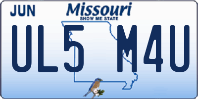 MO license plate UL5M4U